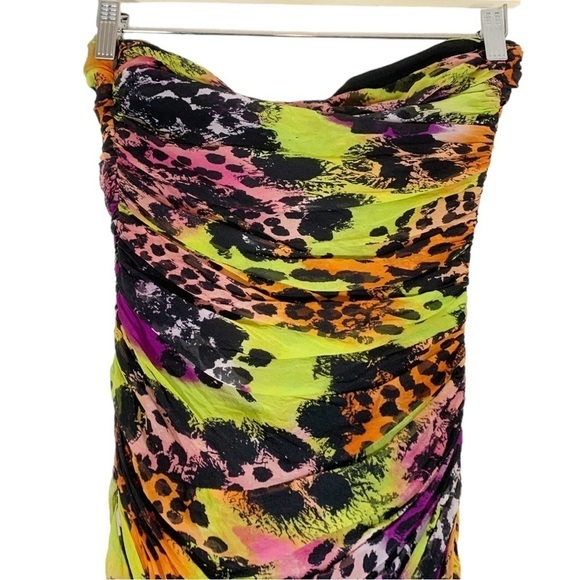 Diane Von Furstenberg Lelette Strapless Ruched Y2k Style Dress Size 4 - Picture 6 of 8